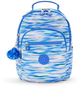 Kipling Women's Seoul S PRT Backpack, Diluted Blue, 10.5''L x 13.75''H x 6.75''D