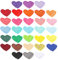 Oruola 62pcs Heart Iron On Patches,Mini Heart Iron On Patches for Clothing,Queen of Hearts Applique Patch,Embroidered Iron-on Patch for Jackets Hats Backpacks Jeans DIY Craft