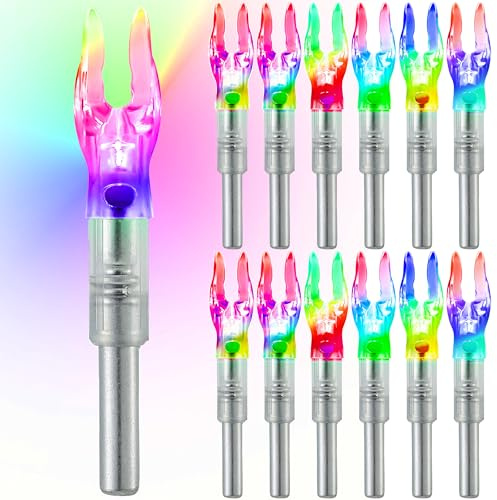 KEAUP S-beleuchtete Nocken für Pfeile, 0,244/6,2 mm, beleuchtete Pfeilnocken für Bogenschießen, Jagd, Schraubendreher im Lieferumfang enthalten, 12 Stück oder 6 Stück