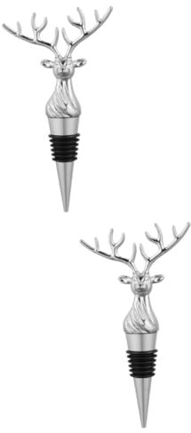 Cabilock 2 Stk Weinverschluss Weinstopper kistenverschluss Weinflaschen-Accessoire Weinverschlüsse aus Kork Wein Stopper Flaschenverschluss Elchweinstecker aus