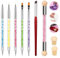 Ensemble de Pinceau Nail Art Ongles, 5 Pièces Double Pinceaux en Détail à Ongles, Double tête brosse éponge Outil avec 2 têtes de Brosse de Rechange, Outil Nail Art ongles Accessoires