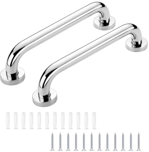Poignée, 2 Pièces 30cm Barre D'appui, Barre D'appui Douche en Acier Inoxydable, Antidérapante,pour Personnes Agées, Enceinte, Handicapés, Enfants,Toilette, Cuisine, Escalier