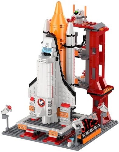 Booyuer Navette Spatiale Space Jouet, 888 PCS 11-en-1 STEM City Shuttle Kit de Construction de la Espace Fusee Baustert avec Tour de Contrôle et Figures D'astronautes pour Enfants 6-12 + Ans