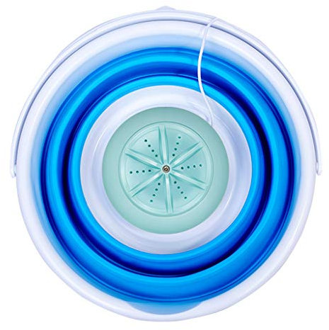 HUAJINGKEJI Lavadora plegable portátil de almacenamiento de 10 L, gran capacidad, para lavadora, equipo recargable por USB, para camping, apartamentos, viajes de negocios