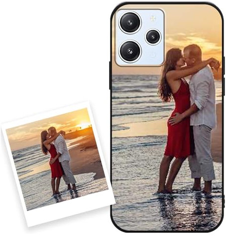 Coiwxmoi Funda Personalizada para Xiaomi Redmi 12 6,79'', Personalizable Case con Imagen Foto, Personalizado Custom Carcasa Antigolpes Flexible Protector Cover para Redmi 12, Negro