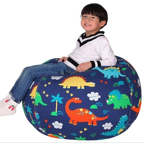 Whcctl Kuscheltier Aufbewahrung Sitzsack, Kinder Sitzsack Sofa (Blau)