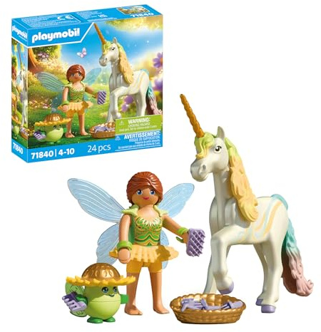 PLAYMOBIL | Magic Unicorns | Unicornio arcoíris con Hada | con Accesorios Intercambiables y Detalles mágicos niños a Partir de 4 años | 71840