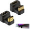 Mâle vers Femelle HDMI 2.1 U Forme Affichage Adaptateur 8K 180 Degrés Angle, Ultra HD Connector 3D 8K@60Hz UHD2.1, pour HDTV Laptop Moniteur Projecteur, 2 Pcs (1 Positif+1 Inverser)