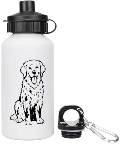 Azeeda 400ml 'Happy Golden Retriever Covered In Mud' Kids Reusable Water/Drinks Bottle (WT00091276)