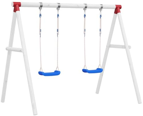 Mangloder - Set di 2 sedie a dondolo con corde, 38 x 16 cm, in polietilene, per altalena da giardino, torre da gioco, struttura da arrampicata, scivolo, altalena a tavola, altalena per bambini