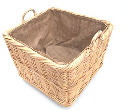 Kaminkorb auf Rollen, Holzkorb, Erntekorb, Kartoffelkorb aus Rattan Gr.1