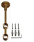 Doppelträger für Gardinenstangen 20 cm zweiläufig Landhaus, ø 20mm, 1 STK Gold matt