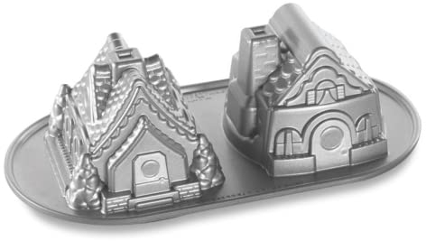 Nordic Ware - Teglia per Dolci Doppia Casetta di Pan di Zenzero, per Torte, Gelatine e Ricette salate, Collezione stagionale