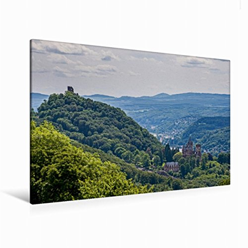 Premium Textil-Leinwand 120 x 80 cm Quer-Format Blick vom Petersberg auf den Drachenfels | Wandbild, HD-Bild auf Keilrahmen, Fertigbild auf hochwertigem Vlies, Leinwanddruck von Thomas Leonhardy