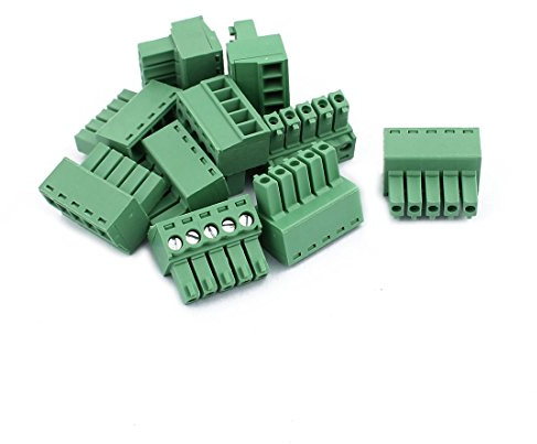 sourcing map 10pcs 300V KF2EDGK Bloque de Conector Borne de Terminales de Tornillo PCB de Paso de 3,5mm de 5 Pines