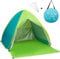 Neue Portable mit Reißverschluss Tür Pop Up Beach Zelt Outdoor Anti UV-Strand Zelt Sonne Shelter, automatische Instant Familie Cabana für Camping Strand Angeln Garten, Mix- Green
