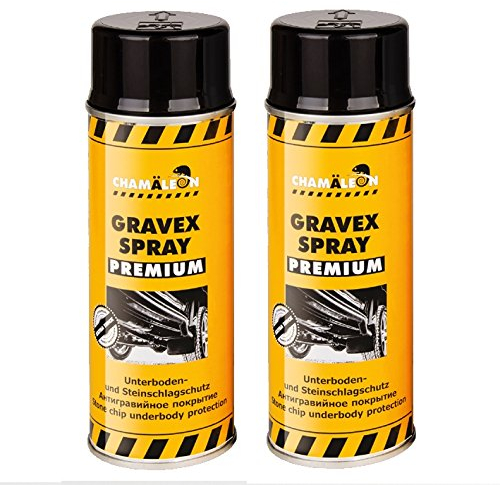 Chamäleon Premium Unterbodenschutz Sprühdose Bitumen Steinschlagschutz Versieglung Spray (schwarz, 2)