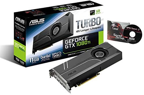 ASUS GeForce GTX 1080 TI 11GB Turbo Edition VR Ready 5K HD Gaming HDMI DisplayPort PC GDDR5X Graphics Card TURBO-GTX1080TI-11G (Certified Refurbished)