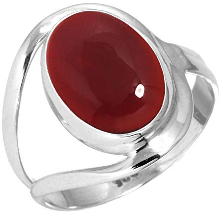 Jeweloporium 925 Silber Ringe für Frauen Rot Granat Quarz Edelstein Mode Silber Ringe Größe 58(18.5) Engagement Geschenk Boho Schmuck