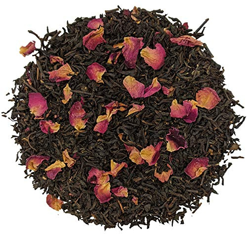 Simpli-Special English Rose Black Loose Leaf Tea | Black China Tea with Bright Rose Petals | Rich Rose Character | Delicate and Highly Aromatic | 200g in Resealable Pouch