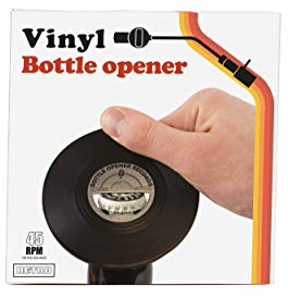 Gift Republic Vinyl Bottle Opener, Black, 10x10x0.5 cm