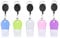 Set di 5 bottiglie da viaggio in silicone, bottiglia ricaricabile portatile con moschettone retrattile Contenitori da viaggio vuoti a prova di perdite per sapone liquido per le mani, 38 ml