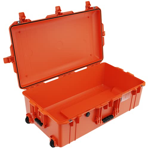 PELI 1615 Air Leichter Robuster Trolley für Kamera Equipment, Wasser- und Staubdicht, 71L Volumen, Ohne Schaumstoffeinlage, Farbe: Orange