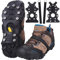 JOOLESER Schuhspikes,Schuhkrallen,Steigeisen grödel für Bergschuhe,Spikes für Schuhe,Eisspikes Schneeketten Schuhe,mit 11 Edelstahl Zähne Spike für Schuhe Winter (L)