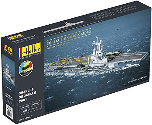 Maquette bateau : porte avion charles de gaulle 2001 - echelle 1/400-140 pieces - collection historique
