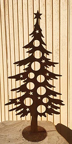 Weihnachtsbaum zum Dekorieren 125 cm Tannenbaum Tanne Christbaum Rost Edelrost Gartendeko Metall + Original Pflegeanleitung von Steinfigurenwelt