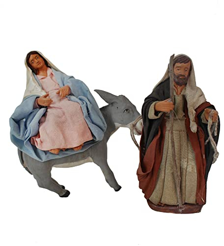 Krippenfiguren Herbergsuche 12cm Maria schwanger, handgemachte Krippenfiguren