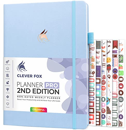 Clever Fox Planner PRO 2nd Edition – undatierter Wochenplaner für Aufgaben und Zeitmanagement – Life Organizer mit To-Do-Liste, 21,5 x 28 cm (Immergrün)