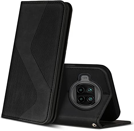 ZONNAVI Hülle für Xiaomi MI 10T Lite 5G, PU Leder Handyhülle mit Kartenfächer und Standfunktion, Lederhülle Flip Wallet Case Schutzhülle für Xiaomi MI 10T Lite 5G (Schwarz)