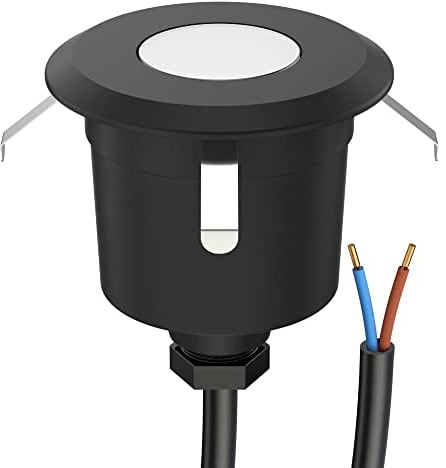 ledscom.de LED Bodeneinbauleuchte AGENA für außen, IP65, schwarz, rund, 60mm Ø, kaltweiß