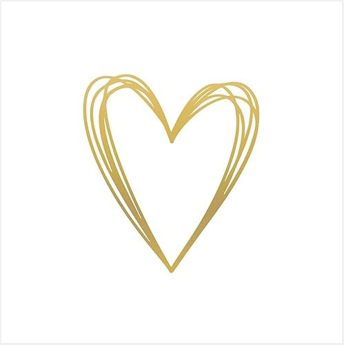Papier-Servietten mit Herz in weiß & gold Tisch-Dekoration Muttertag Valentinstag Liebe Hochzeit Taufe Tisch-Deko Hochzeits-Servietten (20, Herz weiß & gold)