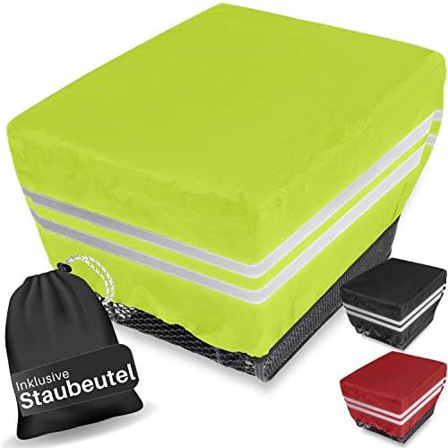 HiLo sports Regenschutz für Fahrrad Korb - [Für alle Fahrradkörbe hinten] - wasserdichte Fahrradkorb Abdeckung hinten - Abdeckung Fahrradkorb mit Reflektoren