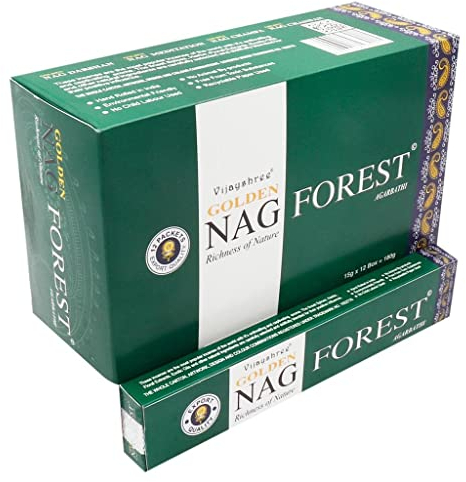 Golden Nag Verschiedene Düfte Original aus Indien Handgerollt Meditation Entspannung Aromatisch GRATIS Räucherstäbchen Halter (Forest, 3)
