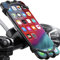 Retoo Supporto per cellulare in silicone per bicicletta, supporto universale per cellulare per bicicletta, supporto per smartphone da 3.5 a 6.5 pollici, bici da corsa, mountain bike ed e-bike