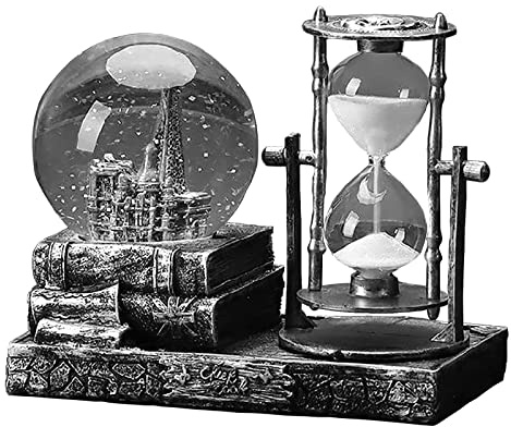 Globo de nieve de cristal con reloj de arena con diseño de Torre Eiffel de París, decoración del hogar para sala de estar, dormitorio, estante de libros, mueble de TV, decoración de escritorio,