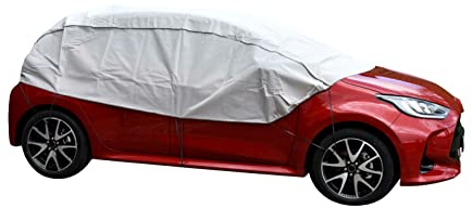 Halbgarage Scheibenschutz für Winter Sommer Herbst kompatibel mit Peugeot 208 - Autoabdeckung grau Aussen und Ihnnen Bereich