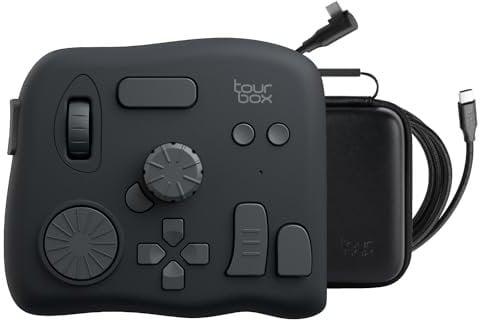 TourBox NEO, Editing Controller für Foto Video Ilustration, Makro Tastatur für Grafiktablett, MacOS/Windows, Photoshop Lightroom Premiere Davinci Resolve Programmierbar Keyboard (Mit Tasche)