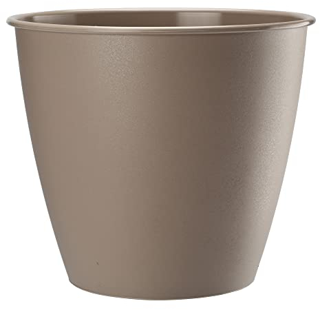 VERDENIA Azalia Blumentopf Leichter Blumenkübel Balkonblumentopf Dekorativer Topf für Pflanzen für Innen und Außenbereich Pflanztopf aus Kunststoff Runder Viele Farben 17cm 20555 Beige
