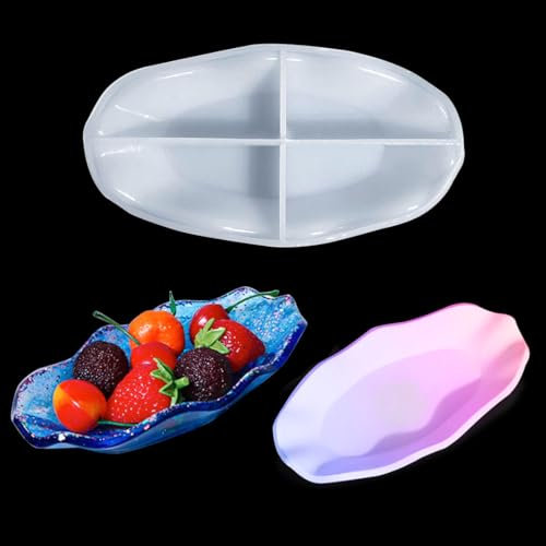 Zayookey Tablett Epoxidharz Formen Silikonform Schalen Gießformen Teller Epoxy Form Unregelmäßige Resin Dish Molds DIY kleine Schüssel, Schmuckaufbewahrung, Seifenschale, Kerzenhalter