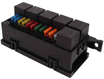 Focket 12V Wasserdichte Sicherung Box mit 6 Relais, 11 ATC ATO, 52 Crimp Klemmen, Universal Design mit Z Halterung, Sicherungsblock für Auto, LKW, Marine, Boot, RV, Anhänger