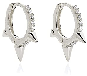 Bishilin Ohrringe 925 Silber, Creolen Damen mit Kegel Zirkonia Ohrringe Hypoallergen für Mädchen