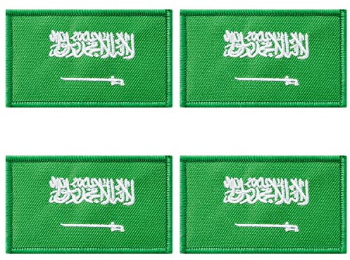 4 x Saudi-Arabien-Flaggen-Patches, bestickte Armband-Flagge, taktische Aufnäher für Rucksäcke, Hüte, Kleidung, Jacken
