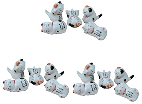 Artibetter 15 Pcs Porcelain Chopstick Rest Chopstick Container Fold Chopstick Stand Rest Doll Lucky Cat Daily Necessities Chopsticks Rest Holder Ceramic Chopsticks Holder Chopstick Pillow
