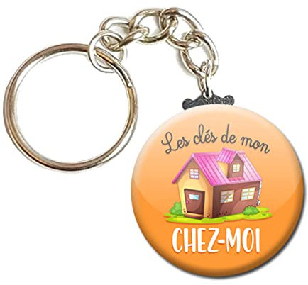 Porte Clés Chaînette 3,8 centimètres Les clés de mon Chez Moi Idée Cadeau Accessoire Fête Noel Anniversaire Remerciement Humour Moto Maison Voiture