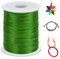 LEREATI Nylonschnur 2mm x 100m Nylonfaden Nylon Perlenschnur Satinkordel, Makramee Schnur Nylonschnur für Armbänder Perlen Auffädeln Halskette Schmuckherstellung DIY Handwerk (Grün)