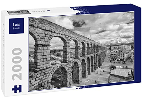 Lais Puzzle Aquädukt in Segovia in schwarz weiß 2000 Teile